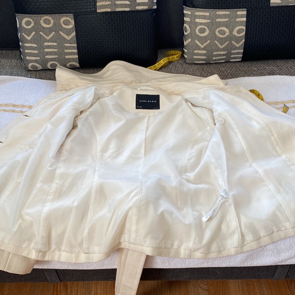 Zara Cream Wool Coat - Picture 10 of 10